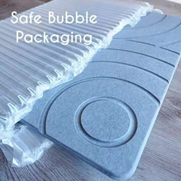 Evovee Stone Bath Mat - Absorbent Natural Diatomite Bath Stone Mat for Bathroom, Fast-Drying, Non-Slip, Quick-Drying Stone Mat, 15.5x23.7 inches, Gray