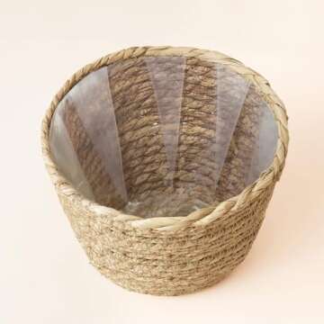 LA JOLIE MUSE Seagrass Planter Set for Eco-Friendly Decor