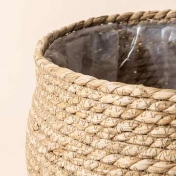 LA JOLIE MUSE Seagrass Planter Set for Eco-Friendly Decor