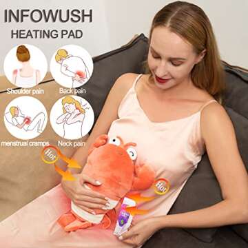 Infowush Heating Pads for Cramps, 15" Weighted Stuffed Animals Lobster Plush, Menstruation Microwava...