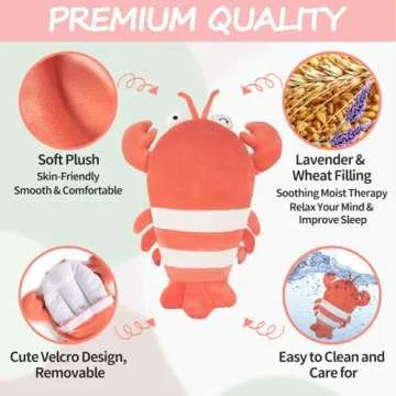 Infowush 15" Lobster Heating Pad for Cramps and More