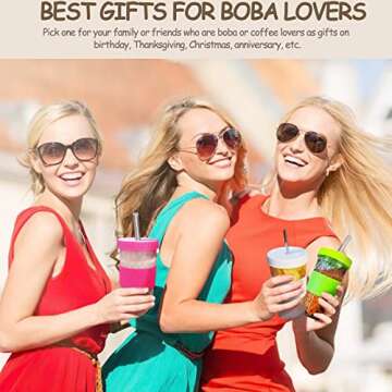 Stylish Reusable Smoothie and Tea Cups with Lids