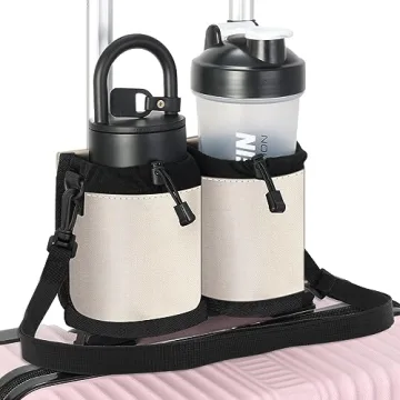 Extra Luggage Cup Holder Free Hand Drink Caddy for Suitcases to Travel and Business Trip,Travel Must...