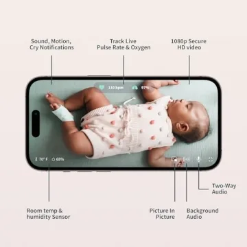 Owlet® Dream Duo Smart Baby Monitor: FDA-Cleared Dream Sock® plus Owlet Cam 2- Tracks & Notifies for Pulse Rate & Oxygen while viewing Baby in 1080p HD WiFi Video