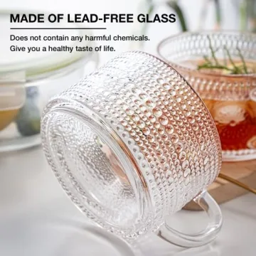 Mfacoy Vintage Coffee Mug Set of 2, Durable Glass Cups