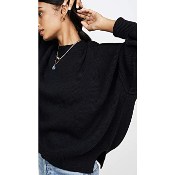 Free People Easy Street Tunic Sweater: Chic Black Comfort