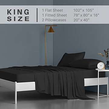 Luxurious King Bed Sheet Set - Ultra-Soft Microfiber