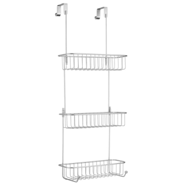 mDesign Shower Door Caddy for Organized Bathroom Storage