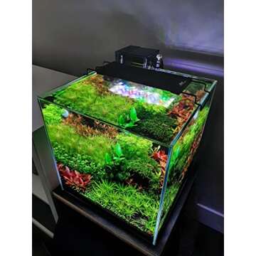 JC&P Full Spectrum Aquarium LED Light with Extendable Brackets with Red, Green, Blue and White LEDs Aquatic Fish Tank Light with Dimming Timer, Color Modes and Control 54W(45"-55")