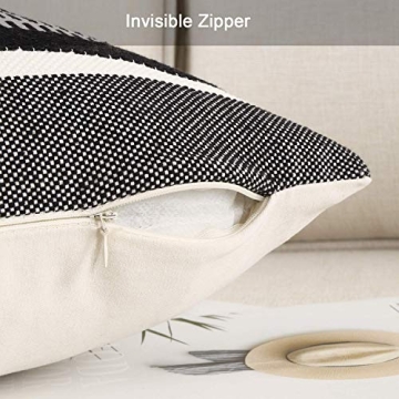 OJIA Farmhouse Boho Black and Cream Pillow Cover