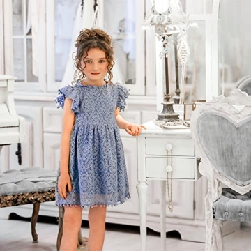 2Bunnies Toddler Vintage Lace Pom Pom Dress for Girls