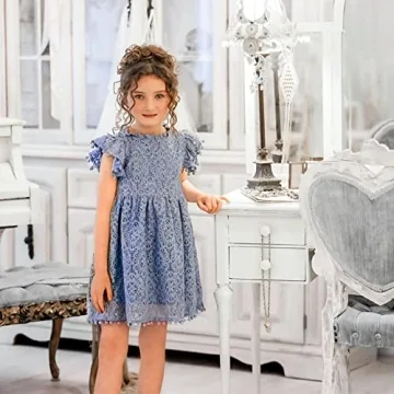 2Bunnies Toddler Vintage Lace Pom Pom Dress for Girls