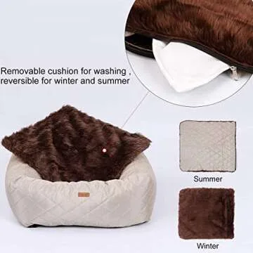 Premium LOVESAKI Deluxe Dog Car Seat with Safety Leash