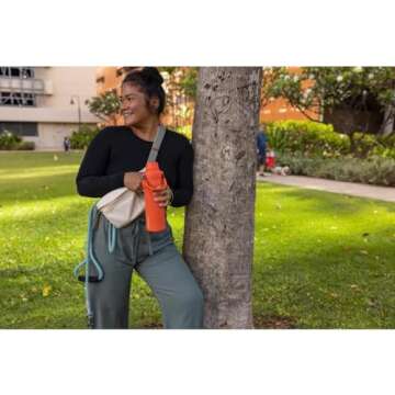 Stanley IceFlow Fast Flow Water Bottle 24 OZ | Angled Spout Lid | Lightweight & Leakproof for Travel & Gym | Insulated Stainless Steel | BPA-Free | Tigerlily