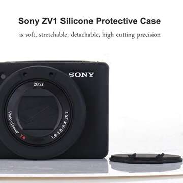 Camera Case for Sony ZV-1, ZV1 Camera Case Digital Camera Anti-Scratch Slim Fit Soft DSLR Camera Sleeve with ZV1 Screen Protector for Sony ZV-1 (Black)