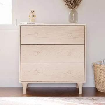 Babyletto Lolly 3-Drawer Changer Dresser with Removable Changing Tray in Washed Natural, Greenguard Gold Certified
