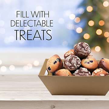 [5 PK] 8x10” Kraft Baskets for Gifts Empty | Wine Gift Basket | Basket with Handles | Small Gift Basket | Christmas,Wedding, Holiday, Anniversary, Display, Montessori | Gift to Impress