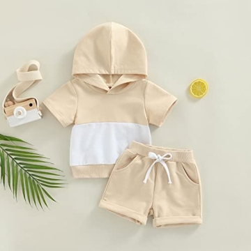 Stylish Infant Baby Boys Summer Hooded Outfit Set