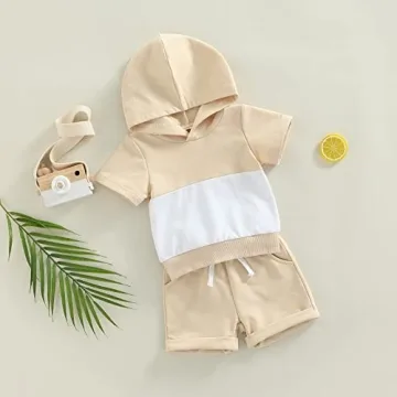 Stylish Infant Baby Boys Summer Hooded Outfit Set