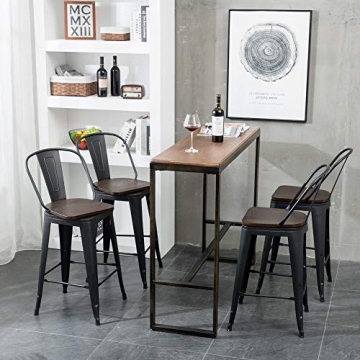 Aklaus 360° Swivel Metal Bar Stools Set of 4