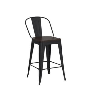 Aklaus 360° Swivel Metal Bar Stools Set of 4