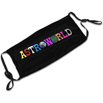 Travis Scott Astroworld Face Mask With Filter Anti Dust Reusable Bandanas Balaclava Washable Breathable Mask For Men and Women