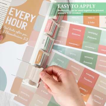 Bible Tabs for Women and Men,Bible Study Journaling Supplies,66 Old and New Testament Bible Index Tabs for Christian Gift