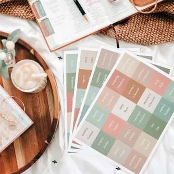 Bible Tabs for Women and Men,Bible Study Journaling Supplies,66 Old and New Testament Bible Index Tabs for Christian Gift