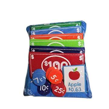 Horizon Group Pretend Play Felt Money Dollars Bills Coins Wallet Counti
