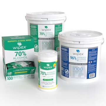 Wipex 96% Isopropyl Alcohol Wipes Electronic Wipes - Cleanrooms, Lab Alcohol Wipes, Electronic Cleaning Wipes for Sensitive Equipment, SMS Cloth Economy-Size - Bulk Alcohol Wipes (2 pack, 2000 wipes)