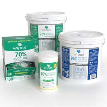 Wipex 96% Isopropyl Alcohol Wipes Electronic Wipes - Cleanrooms, Lab Alcohol Wipes, Electronic Cleaning Wipes for Sensitive Equipment, SMS Cloth Economy-Size - Bulk Alcohol Wipes (2 pack, 2000 wipes)