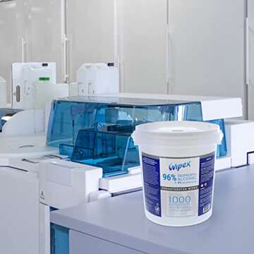 Wipex 96% Isopropyl Alcohol Wipes Electronic Wipes - Cleanrooms, Lab Alcohol Wipes, Electronic Cleaning Wipes for Sensitive Equipment, SMS Cloth Economy-Size - Bulk Alcohol Wipes (2 pack, 2000 wipes)
