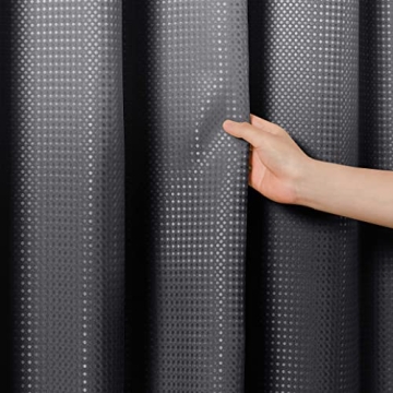 Stylish Black Ombre Shower Curtain with Hooks - 72 x 72