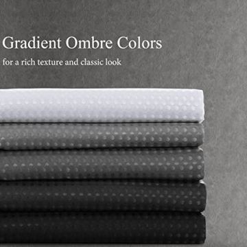 Stylish Black Ombre Shower Curtain with Hooks - 72 x 72