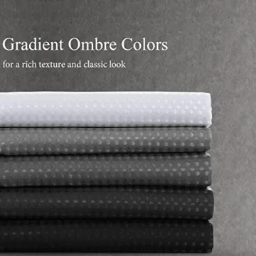 Stylish Black Ombre Shower Curtain with Hooks - 72 x 72