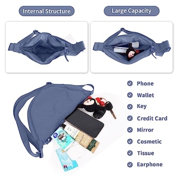 Lightweight Nylon Crescent Crossbody Bag for Daily Use