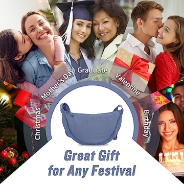 Lightweight Nylon Crescent Crossbody Bag for Daily Use