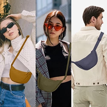 Lightweight Nylon Crescent Crossbody Bag for Daily Use