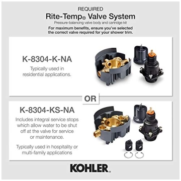Kohler K-TS22026-4-BL Shower Trim Set - Matte Black Style