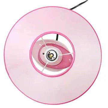 Simple Designs LT3051-PNK 17.55" Shades of Pink Ceramic Stacked Stone Standard Table Lamp with Fabric Shade for Home Décor, Nightstand, End Table, Bedroom, Living Room, Office, Foyer, Pink