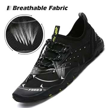 Mishansha Mens Water Shoes - Quick Dry Beach Shoes for Water Sports and Swimming