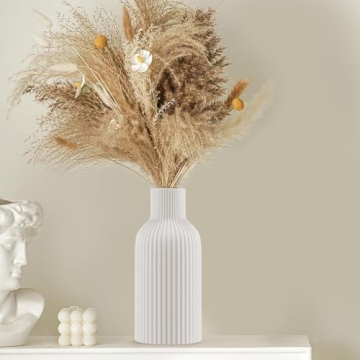 Elegant White Ceramic Flower Vase for Modern Homes