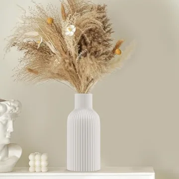 Elegant White Ceramic Flower Vase for Modern Homes