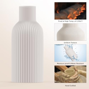 Elegant White Ceramic Flower Vase for Modern Homes