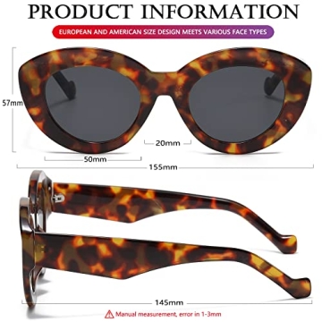 Stylish Oversized Cat Eye Sunglasses for Women - UV Protection