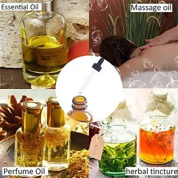 BPFY 24 Pack 2 oz Amber Glass Dropper Bottles, Eye Dropper Bottles WithFunnels, Chalk Labels,1 Pen, Tincture Bottles With Eye Droppers for Essential Oils, Massage Oil, Beard Oils, Perfume Oils