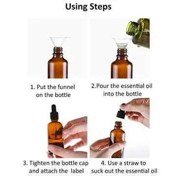 BPFY 24 Pack 2 oz Amber Glass Dropper Bottles, Eye Dropper Bottles WithFunnels, Chalk Labels,1 Pen, Tincture Bottles With Eye Droppers for Essential Oils, Massage Oil, Beard Oils, Perfume Oils