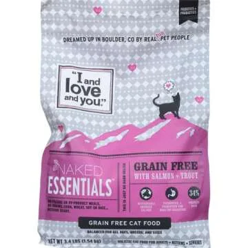I and love and you Naked Essentials Dry Cat Food - Salmon + Trout - Grain Free, Real Meat, No Filler...
