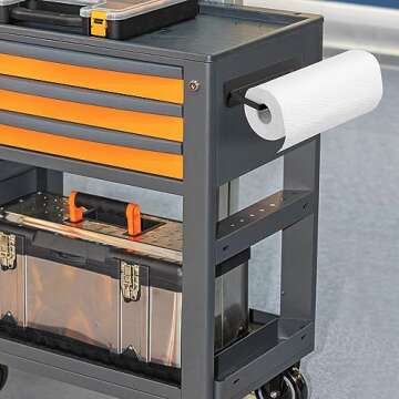 EASTTOWEST Magnetic Paper Towel Holder,Black Towel Bar Rack for Refrigerator BBQ Grills Griddles Toolbox RVs Tailgates,Heavy Duty Strong Magnet Backing,12”(L) x 3”(H),Fit All US Paper Roll