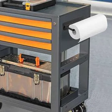 EASTTOWEST Magnetic Paper Towel Holder,Black Towel Bar Rack for Refrigerator BBQ Grills Griddles Toolbox RVs Tailgates,Heavy Duty Strong Magnet Backing,12”(L) x 3”(H),Fit All US Paper Roll